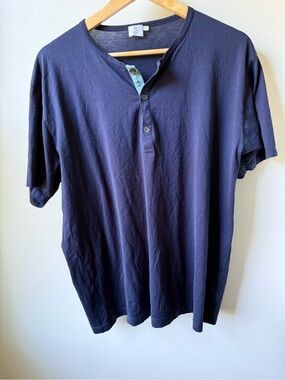 SUNSPEL ENGLAND Henley T Shirt Tee Minimalist Quiet Luxury Old Money Basic XL